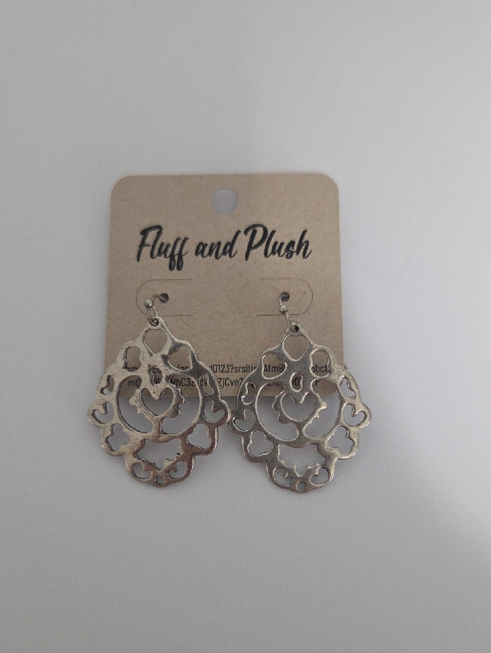 Silver Heart Filigree Dangle Earrings